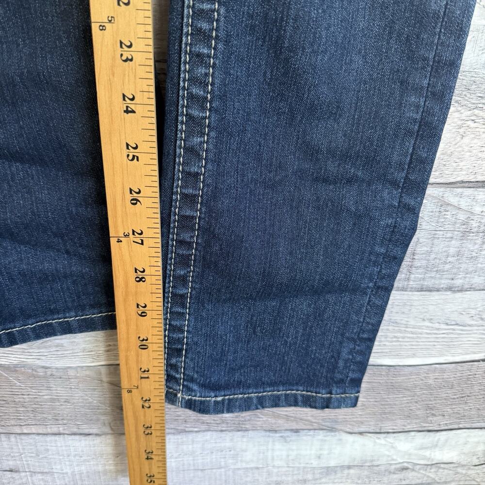 Miss Me Women's Dark Wash Low Rise Size 25 Straight Cut Flap Pocket Jeans Bling - Picture 13 of 13